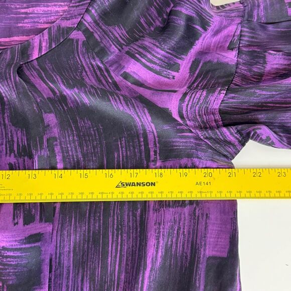 AK Anne Klein Purple Silk Scoop Neck Blouse M - Picture 5 of 7